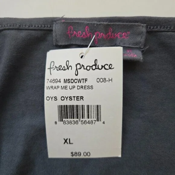 NWT Fresh Produce Midi Wrap Me Up Dress Oyster (med Gray) - Sz XL - Picture 8 of 11